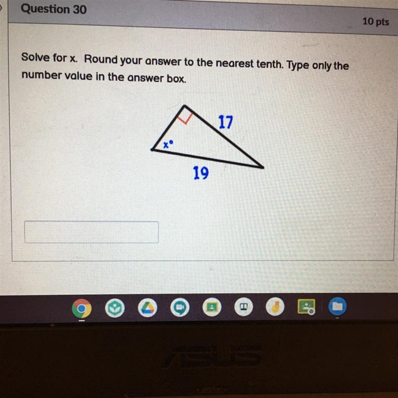 Solve for x. Round your answer to the nearest tenth. Type only the number value. Will-example-1