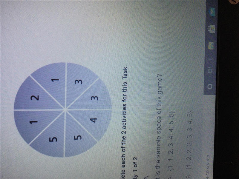 In a game of chance,players spin a pointer on a spinner with eight equal-sized sections-example-1