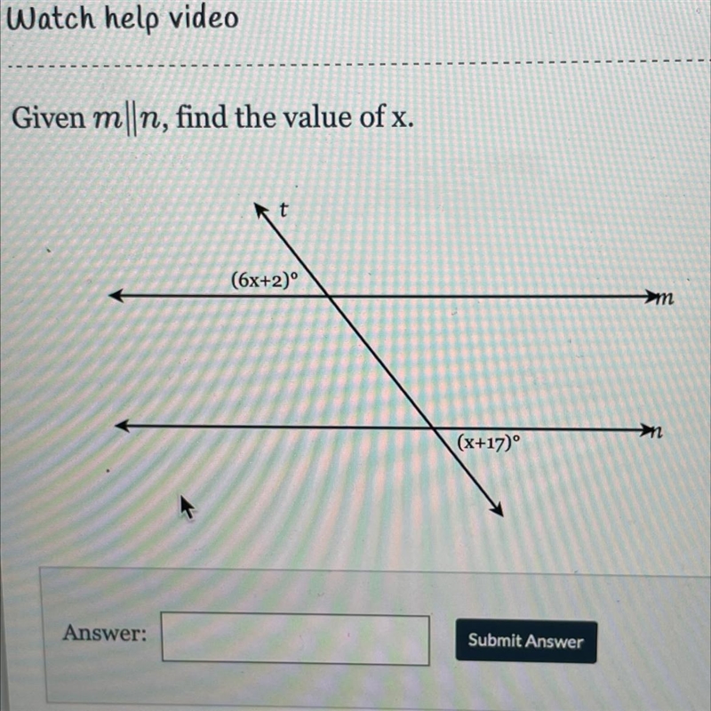 Given m||n, find the value of x. See attachment.-example-1