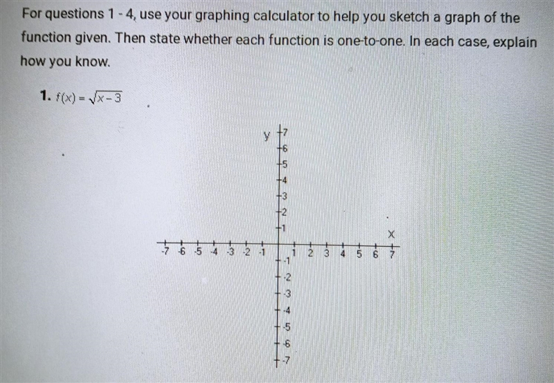 For questions 1 - 4, use your graphing calculator to help you sketch a graph of the-example-1