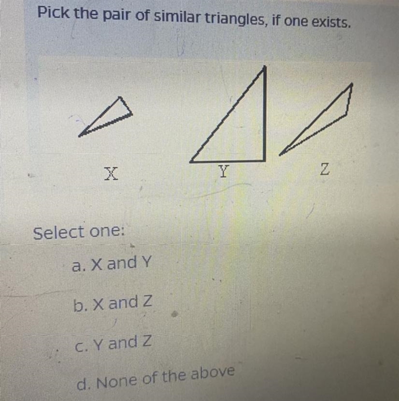 Pick the similar triangles-example-1