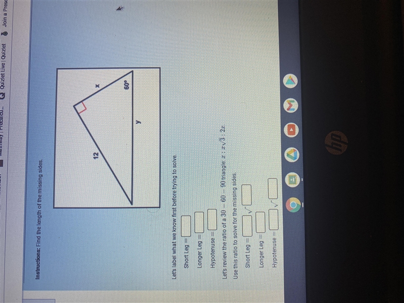 Find the lengths the missing side-example-1