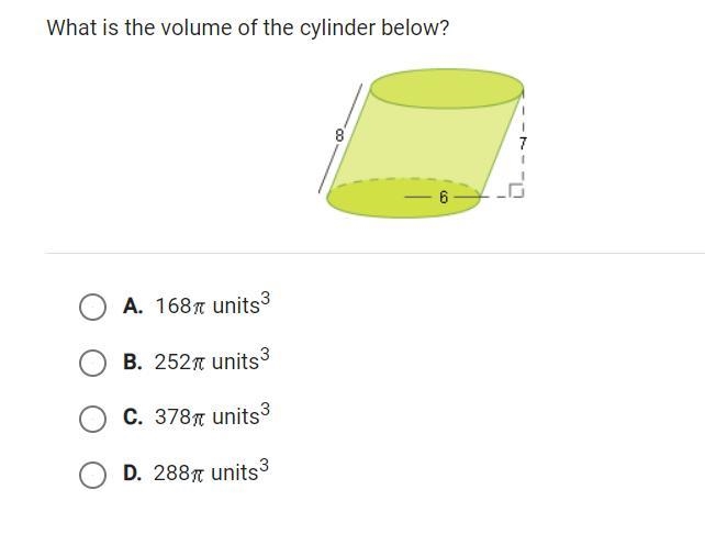 What is the volume of the cylinder below?-example-1