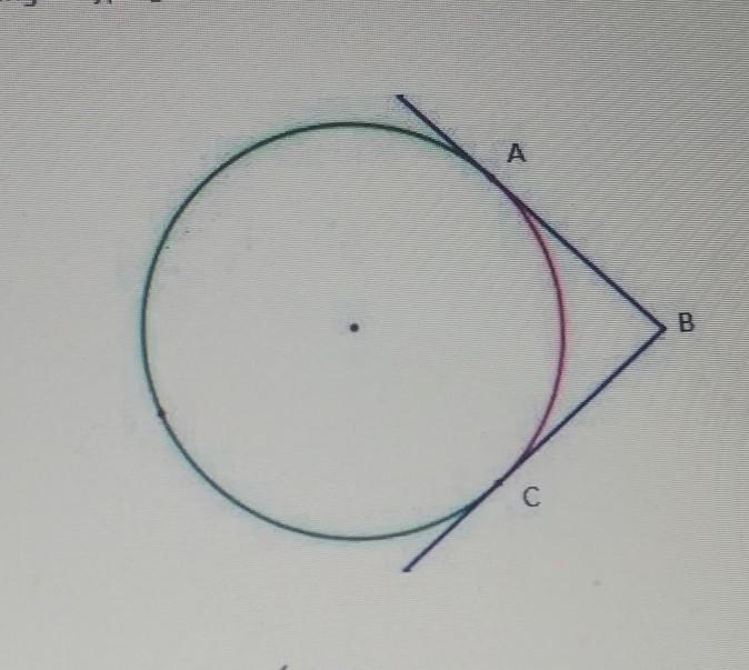 If minor arc AC = 96º, what is the measure of ABC? A) B) C D A)53 B) 64 C) 72 D) 84​-example-1