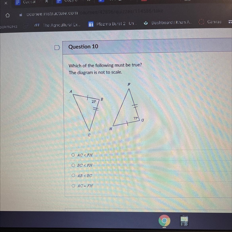 Which of the following must be true? The diagram is not to scale-example-1