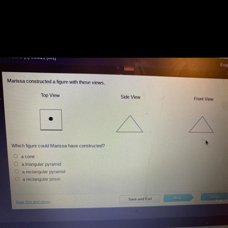 Marissa constructed a figure with these views. HELP ASAP EXTRA POINTS-example-1