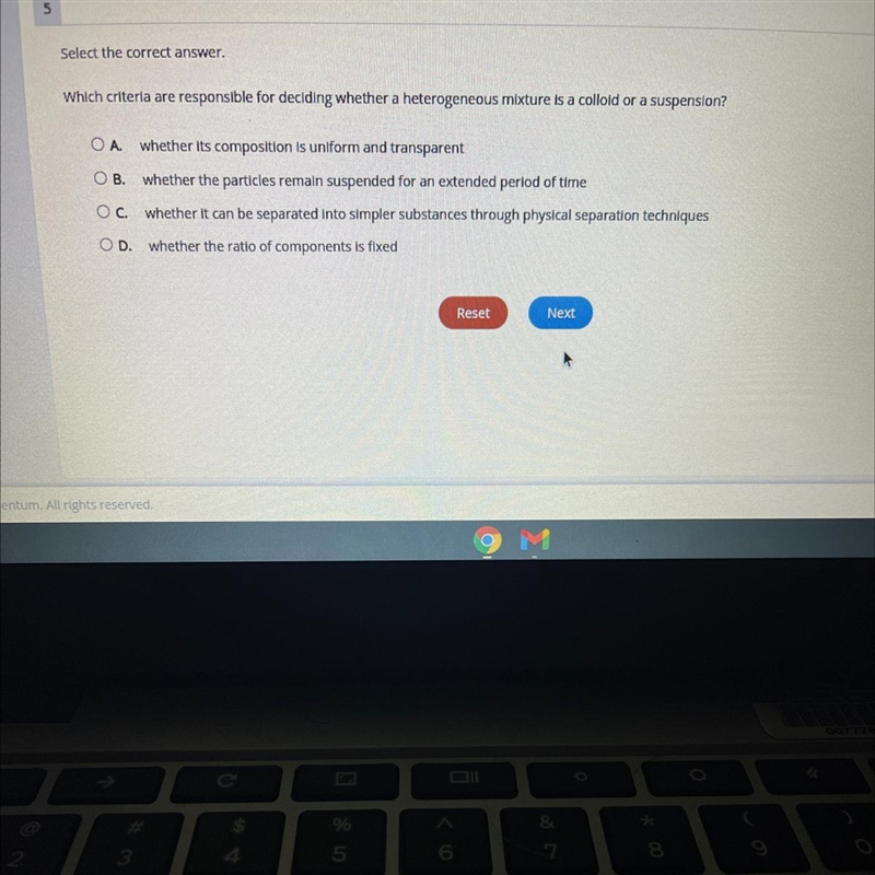 Which criteria are responsible for deciding whether a heterogeneous mixture Is a colloid-example-1