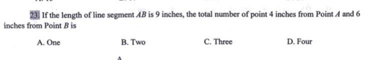 If the length of line segment AB is 9 inches, the total number of point 4 inches from-example-1