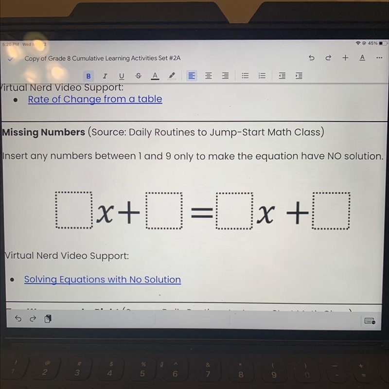 2 Missing Numbers (Source: Daily Routines to Jump-Start Math Class) Insert any numbers-example-1