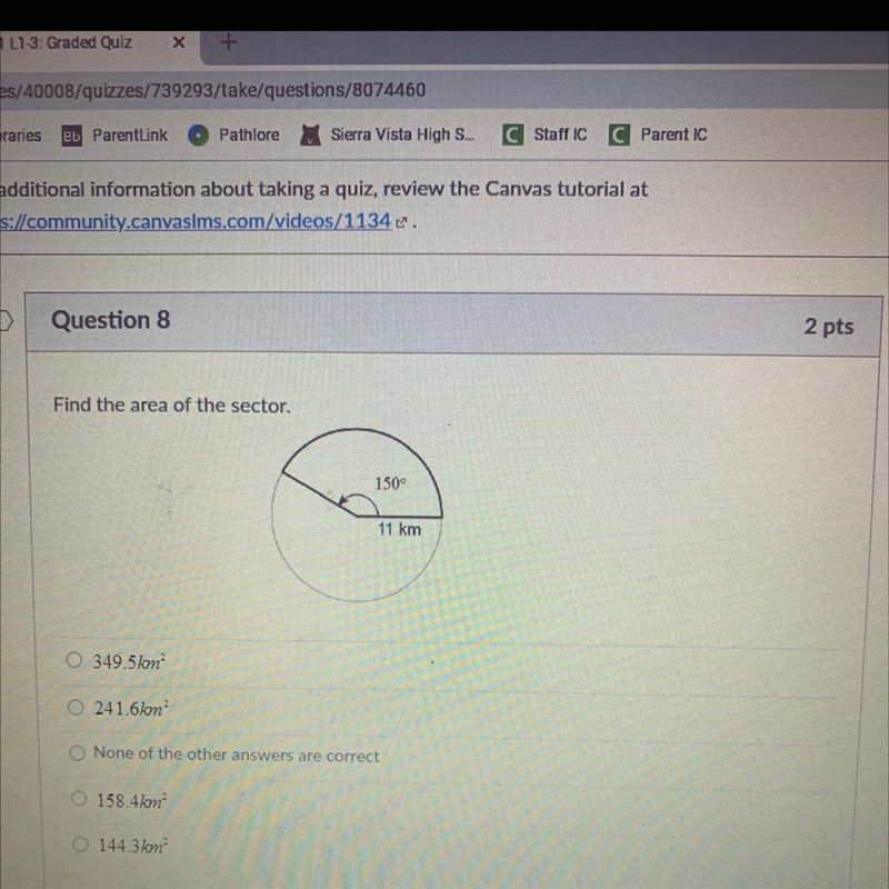 Find the area of the sector.-example-1