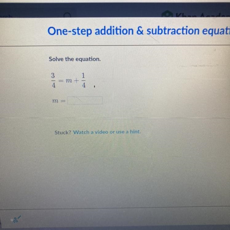 Solve the equation. 3 1 m + 4-example-1