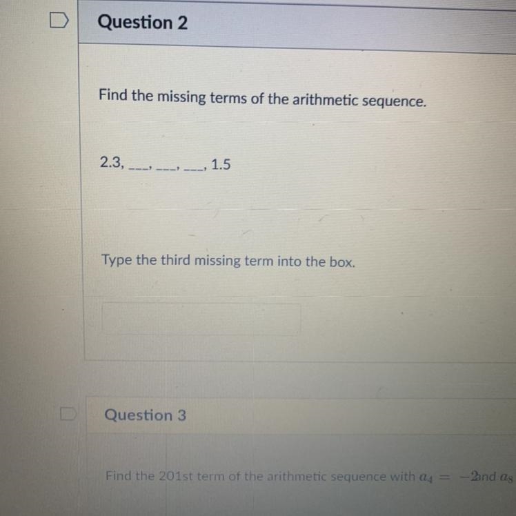 Find the missing the terms of the arithmetic sequence-example-1