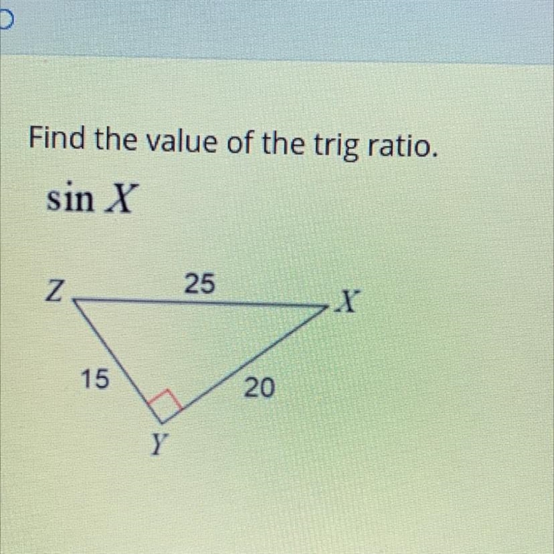 Find the value of the trig ratio?-example-1