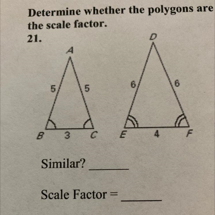 ASAP determine whether the polygons are similar-example-1