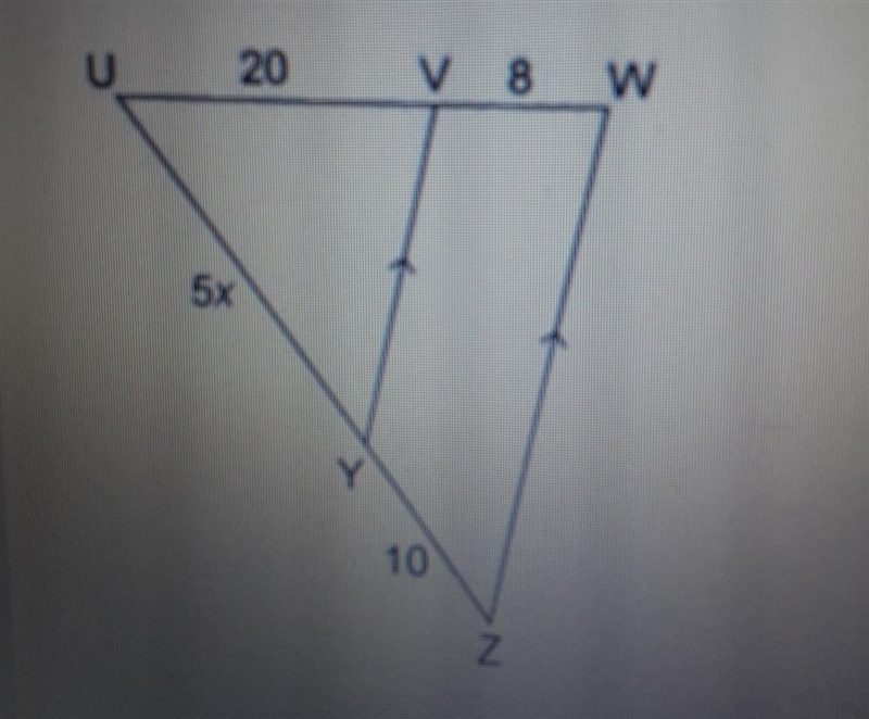 Solve for x. A) 10 B) 14 c) 8 D) 5​-example-1