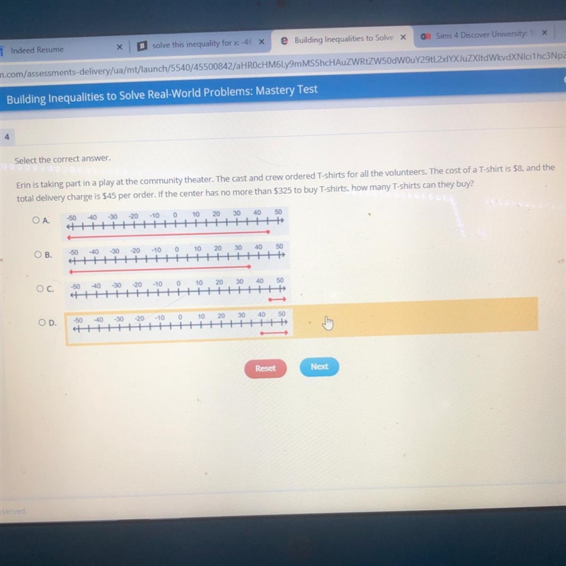 4 Select the correct answer Erin is taking part in a play at the community theater-example-1