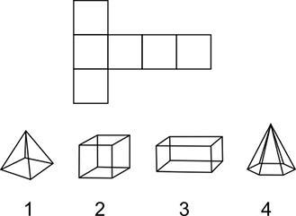 A net and four figures are shown: Which figure can be formed from the net? (Input-example-1