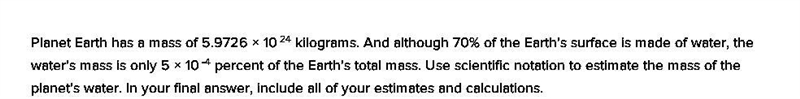 What the mass of Earth's water?-example-1