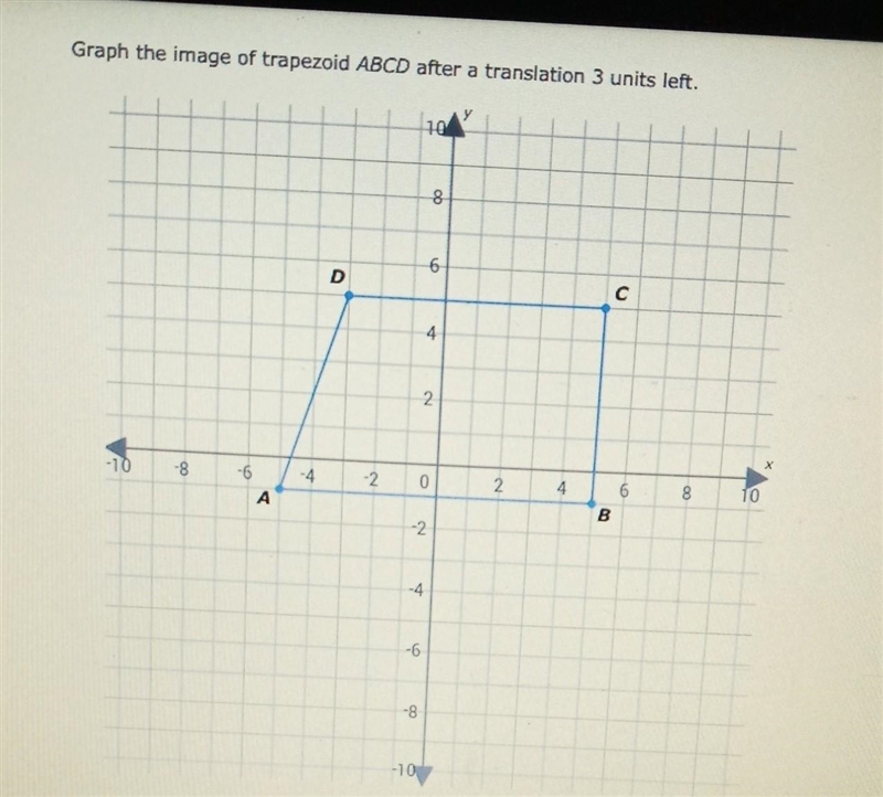 Graph the image of trapezoid ABCD after a translation 3 units left .​-example-1