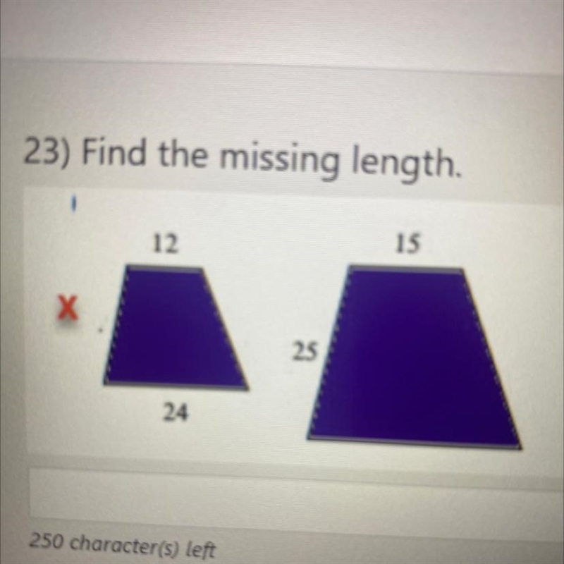 23) Find the missing length. 12 15 X 25 24-example-1