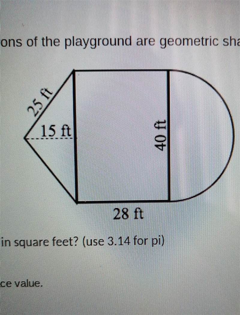 The community center built a new playground. The sections of the playground are geometric-example-1