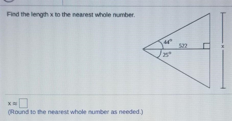 Find the length x to the nearest whole number​-example-1