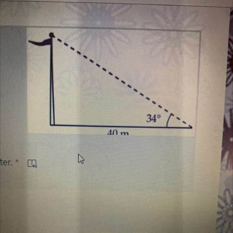 Find the height of the flagpole to the nearest meter. 40 33 20 27-example-1