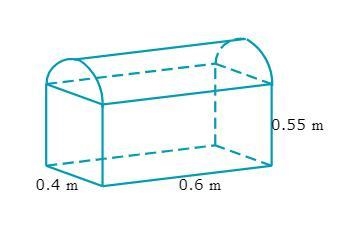 A company manufactures aluminum mailboxes in the shape of a box with a half-cylinder-example-1