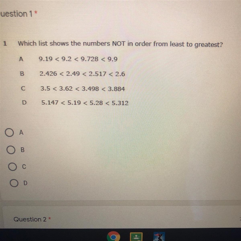 Which list shows the numbers NOT in order from greatest to least-example-1