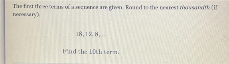 What’s the 10th term to 18,12,8,...-example-1