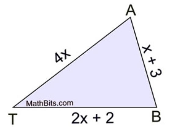 Triangle TAB has a perimeter of 40 cm. Could the measures of the sides, as shown, actually-example-1