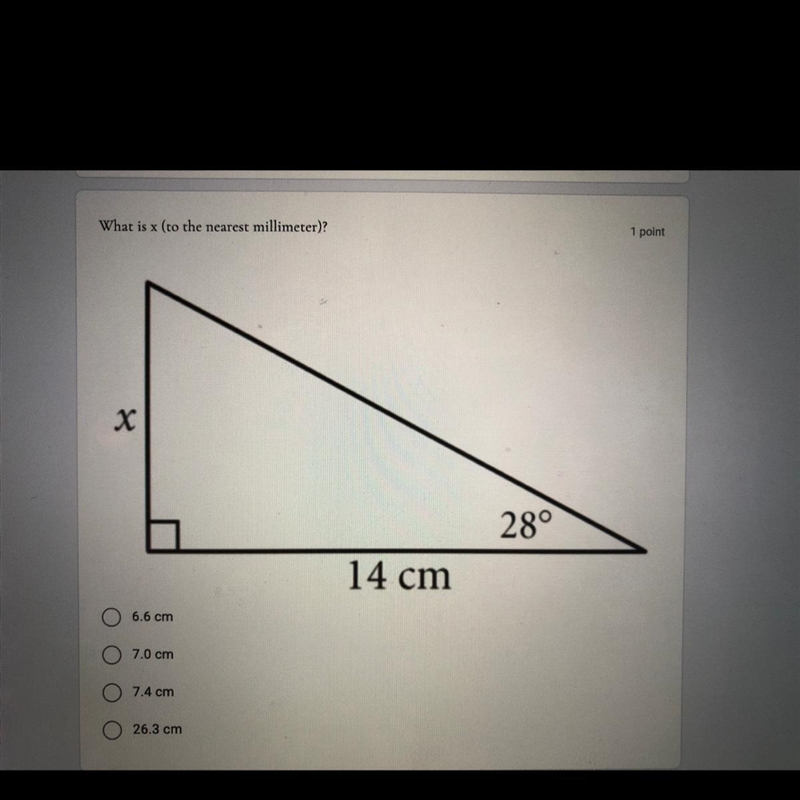 What is x (to the nearest millimeter) Please help, i would appreciate it. This is-example-1