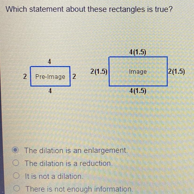 PLEASE HURRY!!! Which statement about these rectangles is true?-example-1