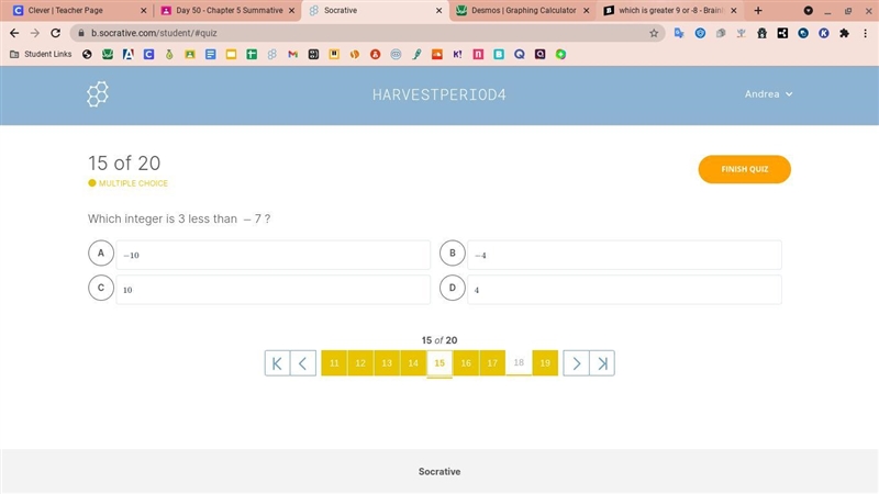 Which integer is 3 less than 7-example-1