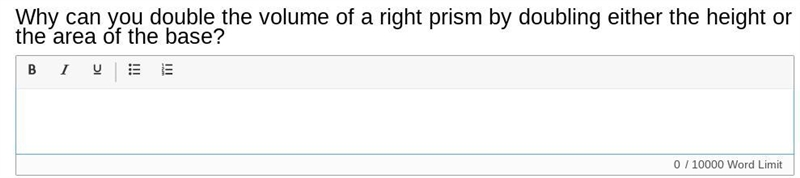 Why can you double the volume of a right prism by doubling either the height or the-example-1