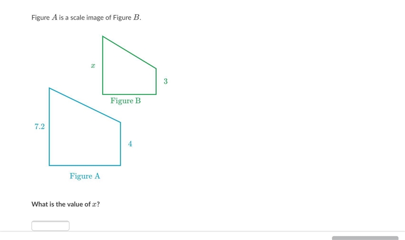 Figure A is a scale image of figure B What is the value of X-example-1