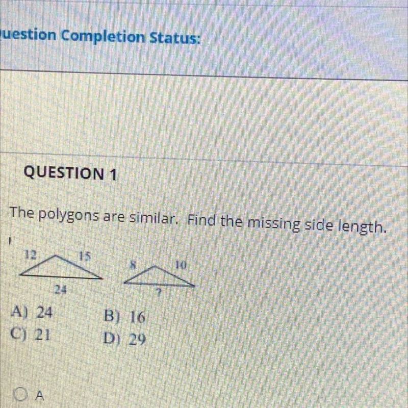 The polygons are similar. find the missing side length-example-1