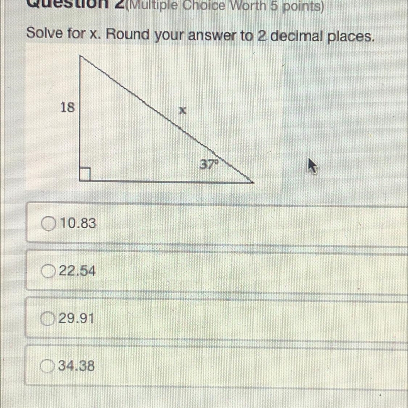 Solve for x. Round your answer to 2 decimal places. 10.83 22.54 29.91 34.38-example-1