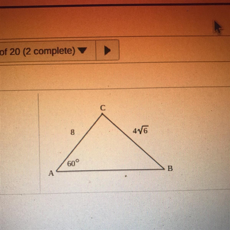 Find angle B. What is angle B.-example-1