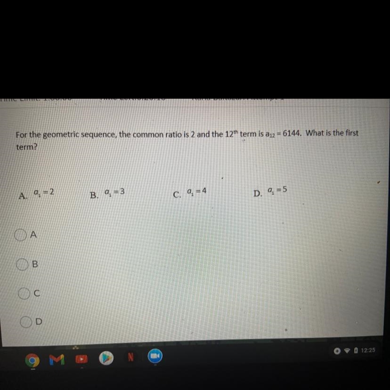 For the geometric sequence, the common ratio is 2 and the 12th term is a12 =6144. What-example-1