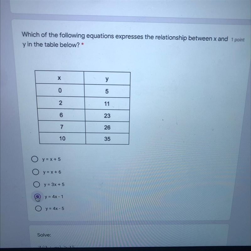 Which of the following equations expresses the relationship between x and y in the-example-1