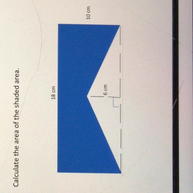 Calculate the area of the shaded area.-example-1