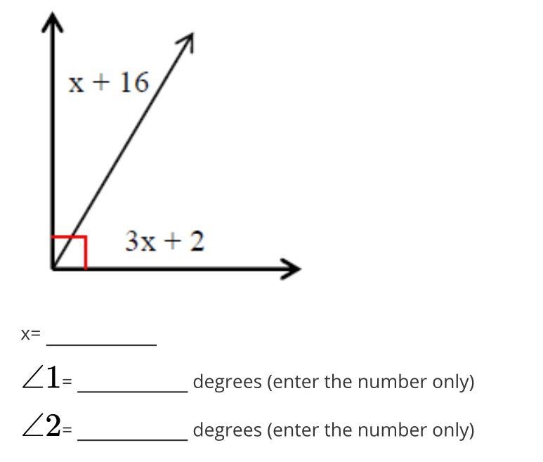 Use the diagram below to find x and each missing angle. Please-example-1