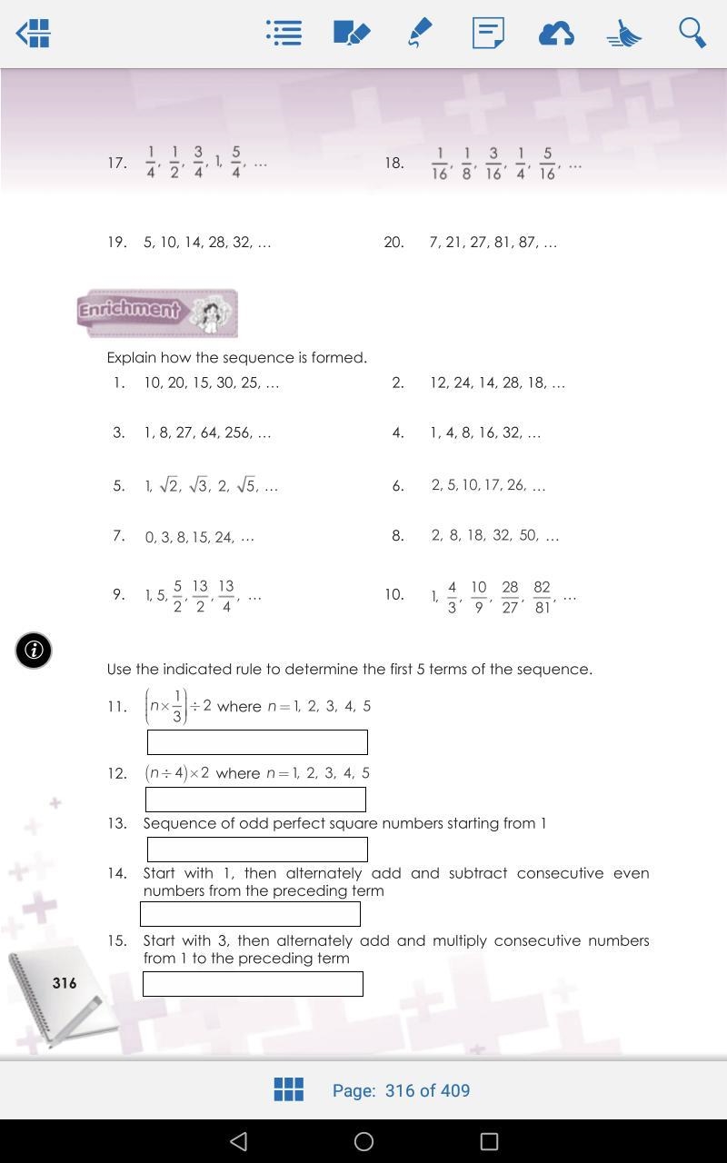 PLS EXPLAIN HOW THESE SEQUNCE IS FORMED ALL ODD NUMBERS-example-1