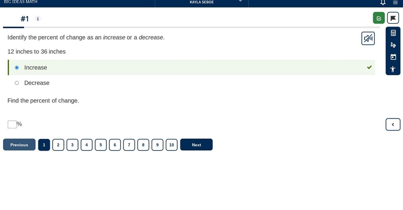 How do I find the percent of change-example-1