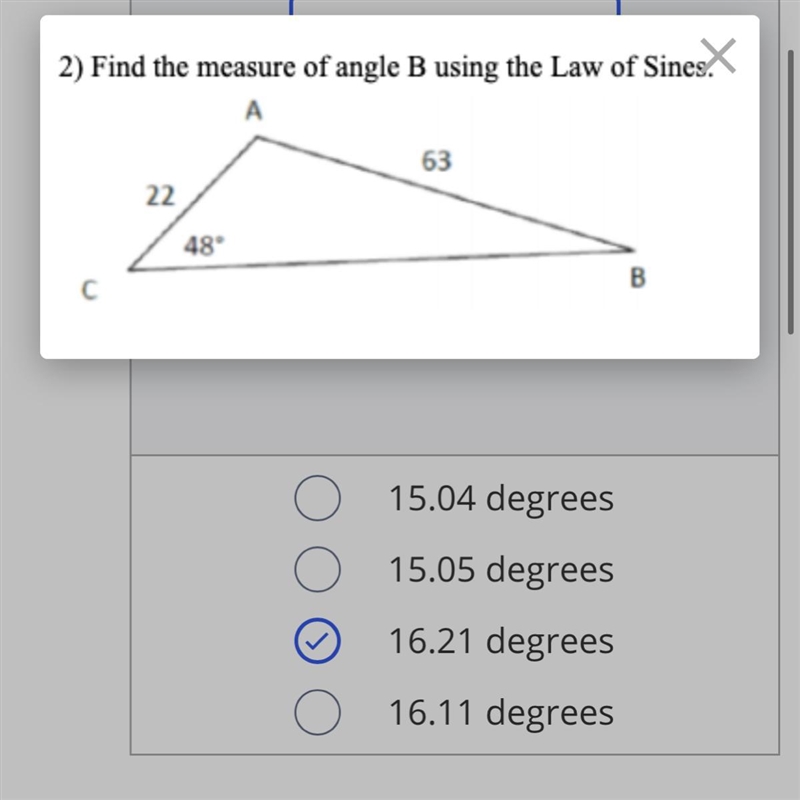 Help me please guys. Find the measure of angle b using the law of sines. I need to-example-1