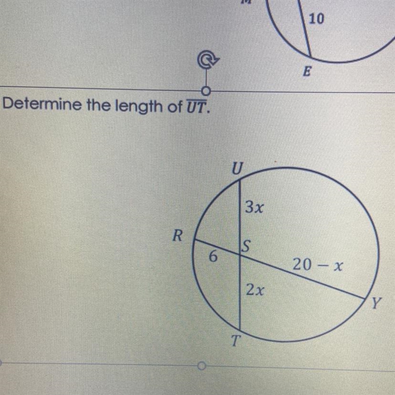 Determine the length of UT.-example-1