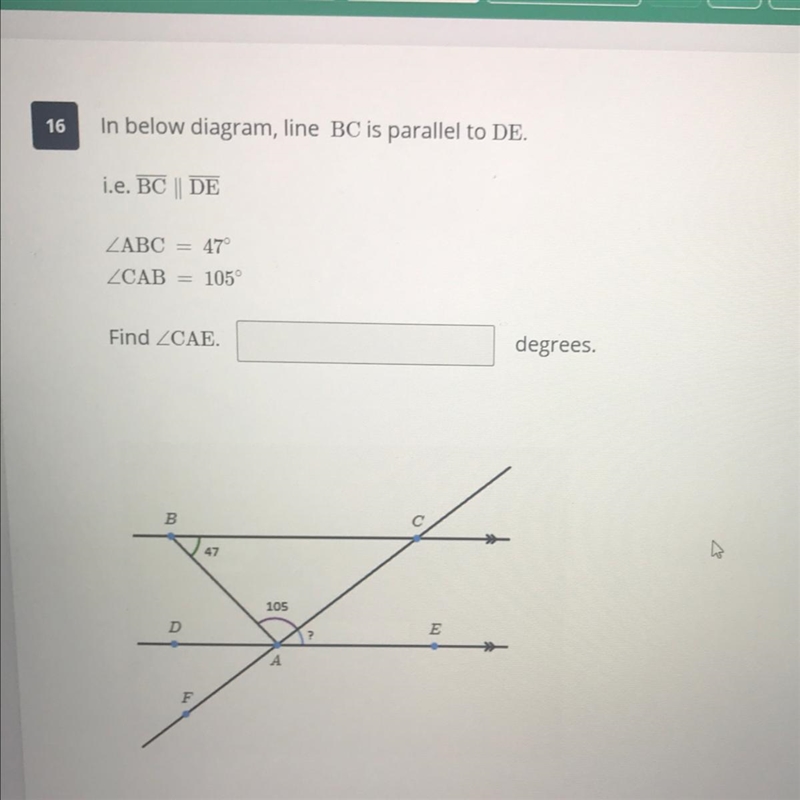 How do I find angle CAE?-example-1