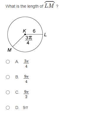 What is the length of arc LM?-example-1