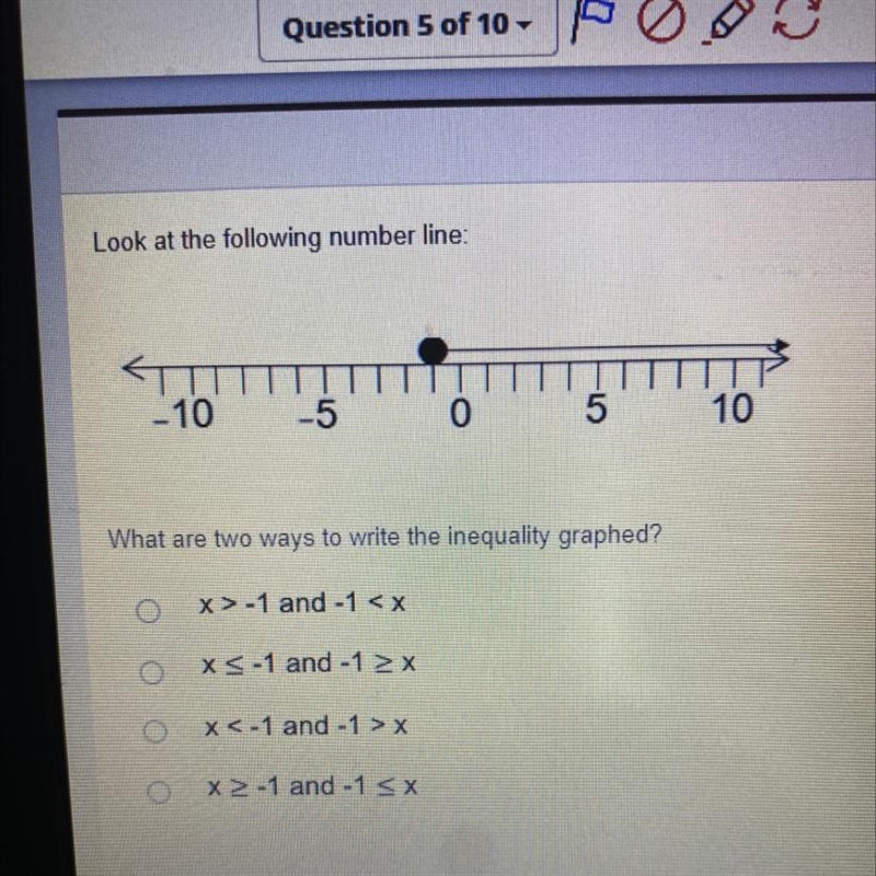 Course Look at the following number line: - 10 -5 0 5 10 What are two ways to write-example-1